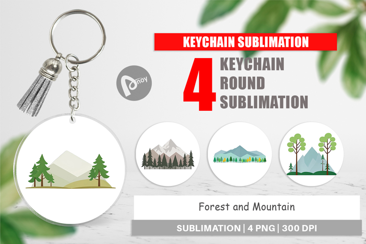 Keychain Forest and Mountain