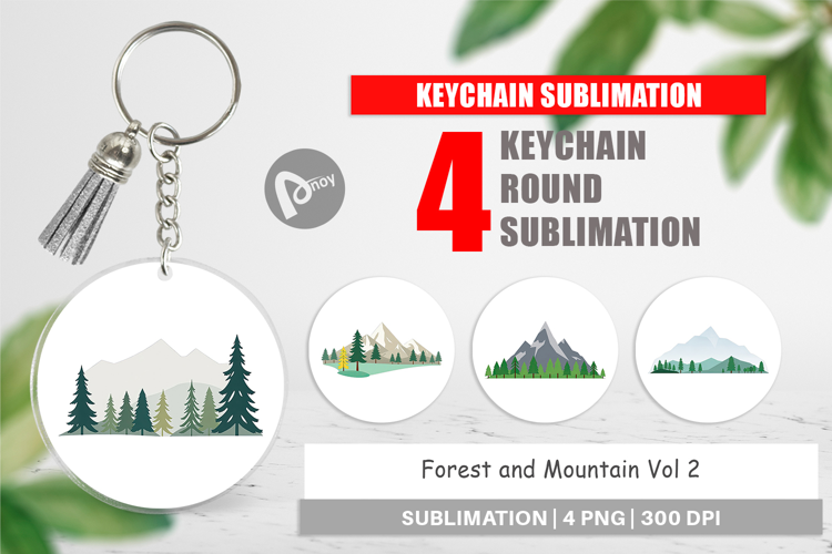 Keychain Forest and Mountain