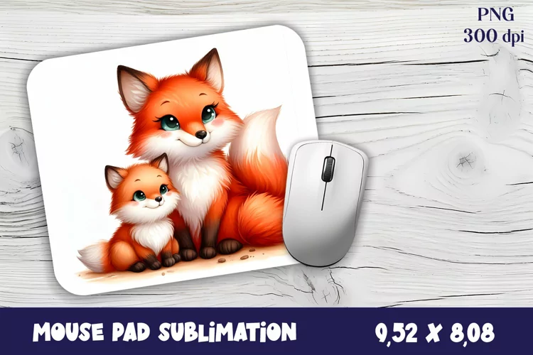 Watercolor Wild Animal Mouse Pad Sublimation