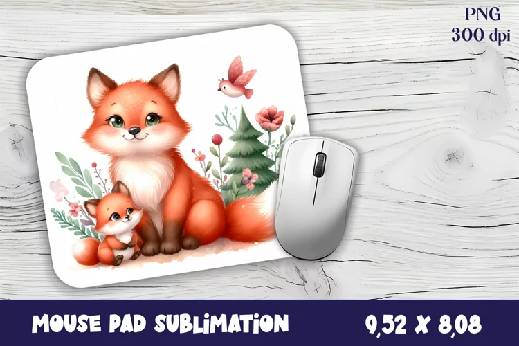 Watercolor Wild Animal Mouse Pad Sublimation