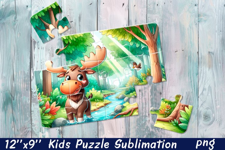 Elk Puzzle Design. Animals Puzzle Sublimation