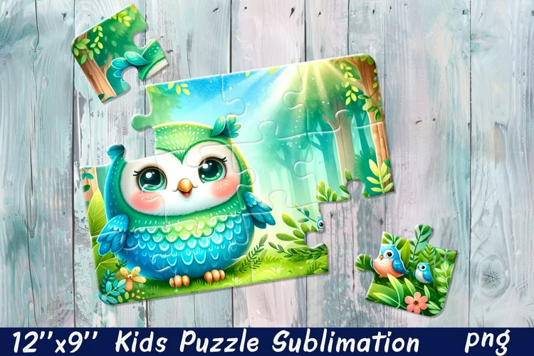 Owl Puzzle Design. Animals Puzzle Sublimation