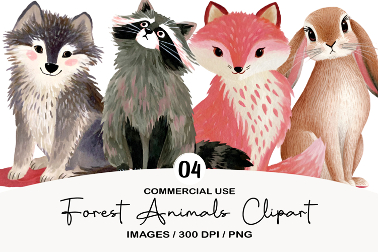 Forest Animals Clipart Sublimation