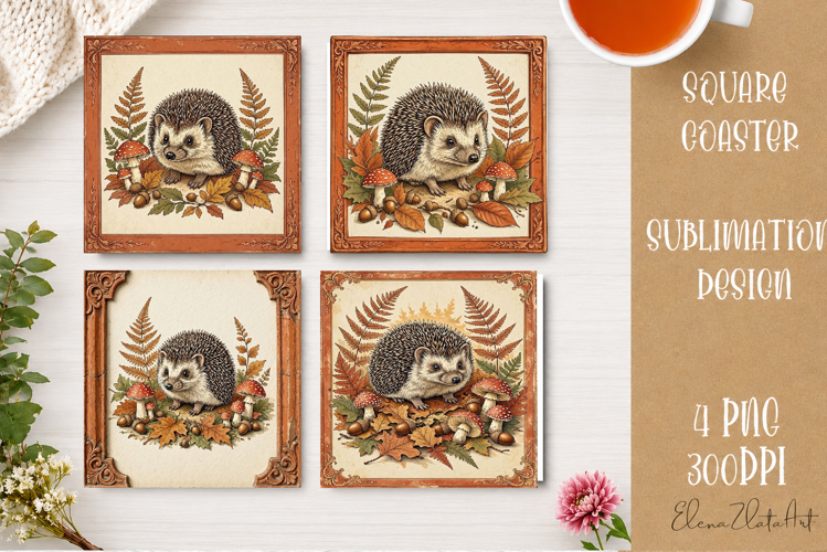 Autumn Forest Animals Coaster | 16 PNG Sublimation Designs