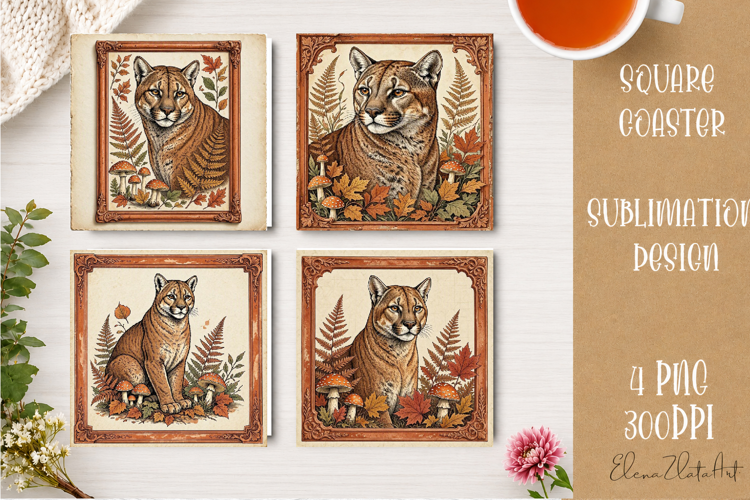 Autumn Forest Animals Coaster | 16 PNG Sublimation Designs