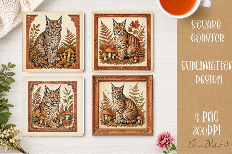 Autumn Forest Animals Coaster | 16 PNG Sublimation Designs