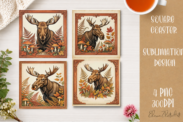 Autumn Forest Animals Coaster | 16 PNG Sublimation Designs
