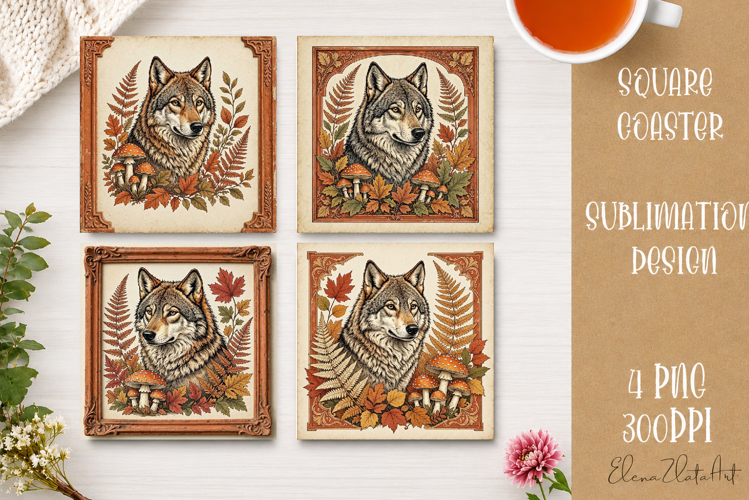 Autumn Forest Animals Coaster | 16 PNG Sublimation Designs