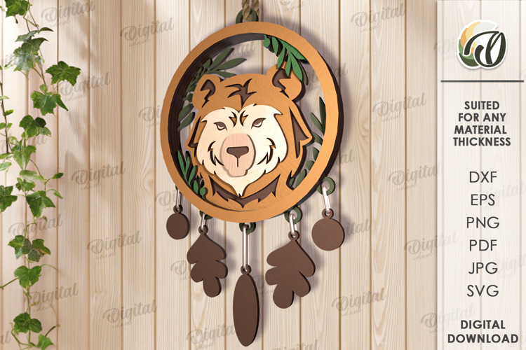 Forest Dream Catcher Laser Cut. Layered Dream Catcher SVG
