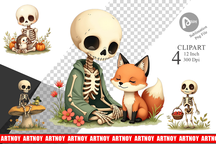 Forest Familiar Skeletons Clipart