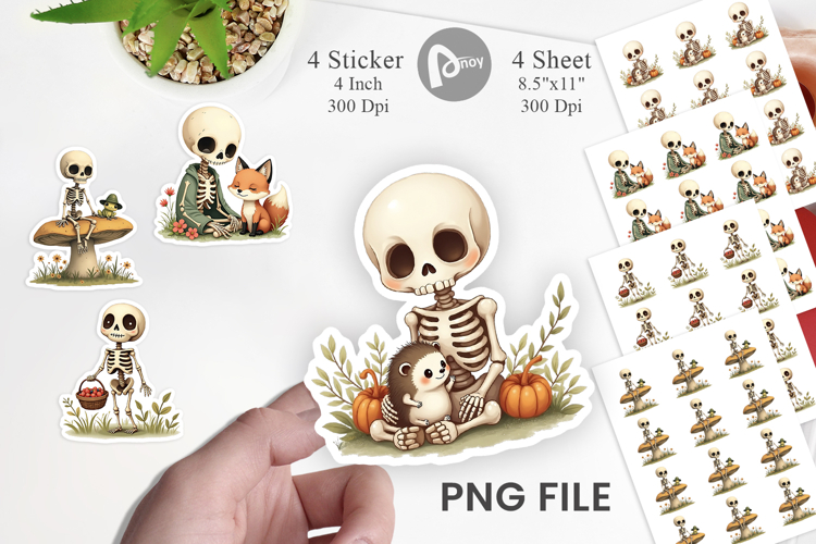 Forest Familiar Skeletons Sticker