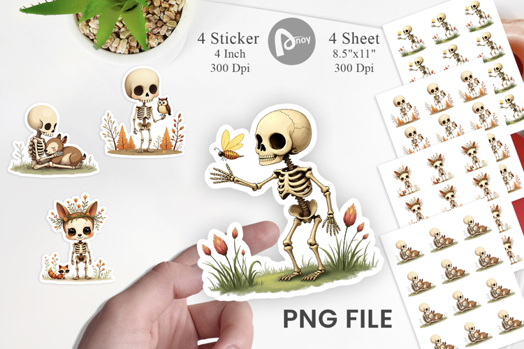 Forest Familiar Skeletons Sticker