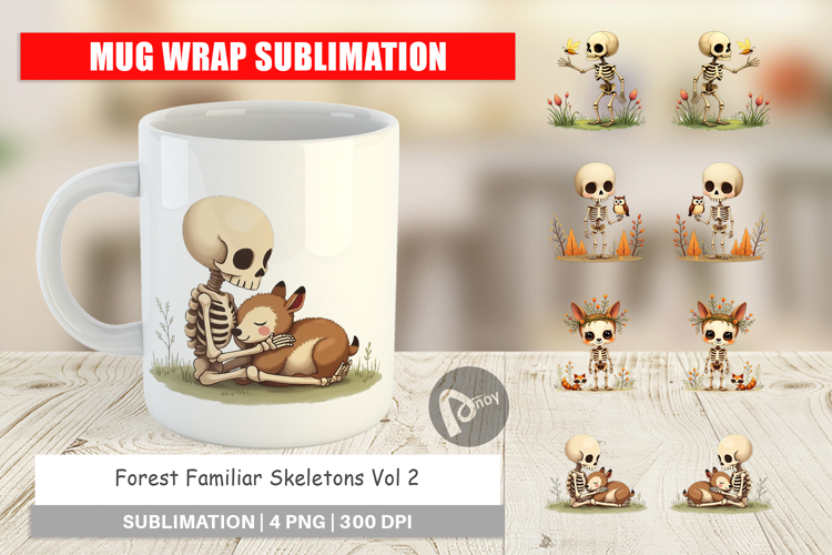 Mug Wrap Forest Familiar Skeletons