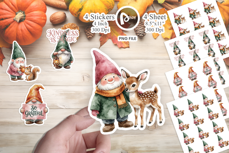 Thanksgiving Gnomes Sticker