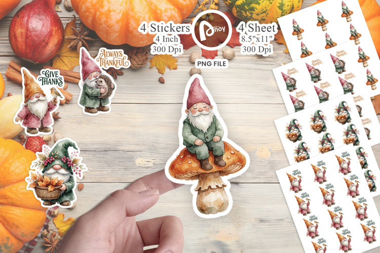 Thanksgiving Gnomes Sticker