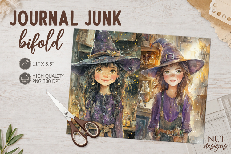 Enchanted fairy Junk Journal Bifold Whimsical Witch