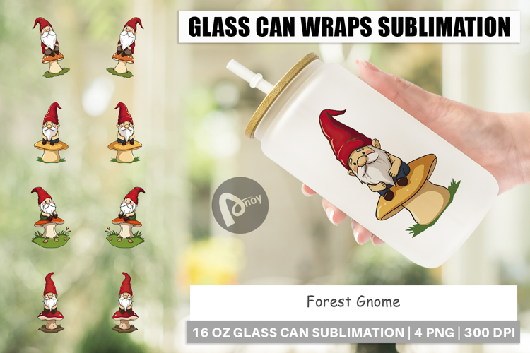 Glass Can Gnome in the Forest