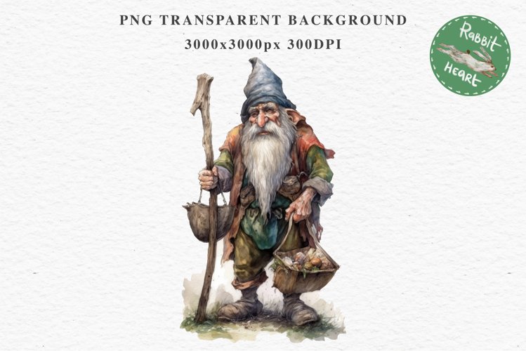 Forest Gnome House Fantasy Watercolor Fairytales Clipart PNG