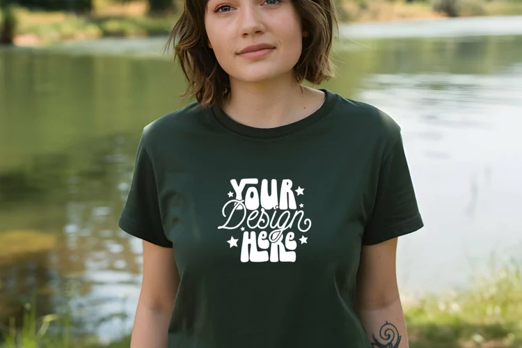 Forest Green Bella Canvas 3001 Mockup , Mockup