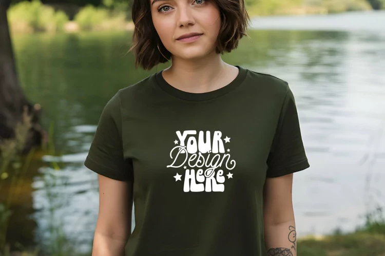 Forest Green Bella Canvas 3001 Mockup , Mockup