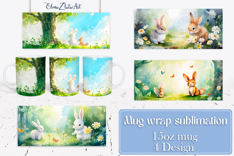 Watercolor forest Mug Sublimation, Forest Design Mug