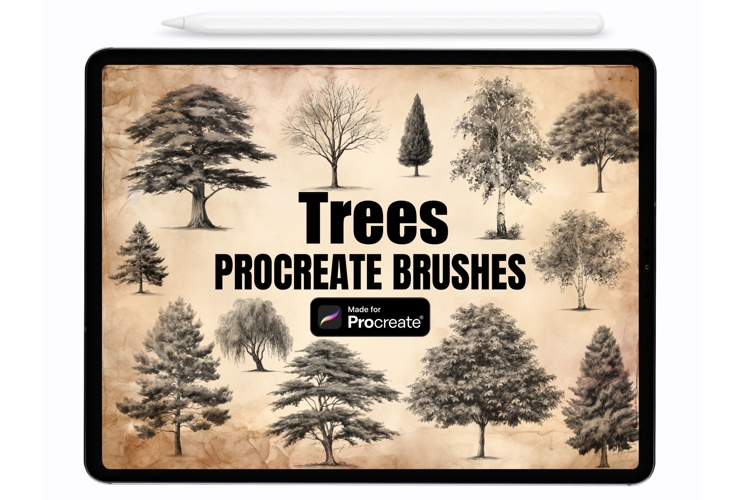Forest Trees Procreate Stamps | Procreate Brushes