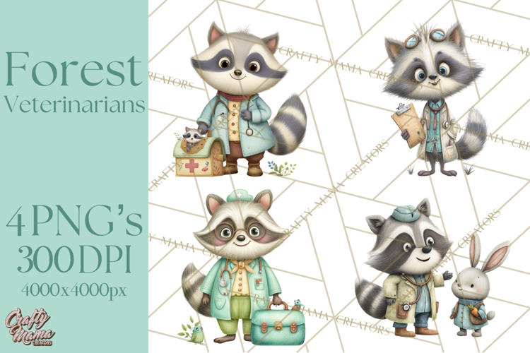 Woodland Animal Doctor Clipart Cute Pediatric Vet PNG
