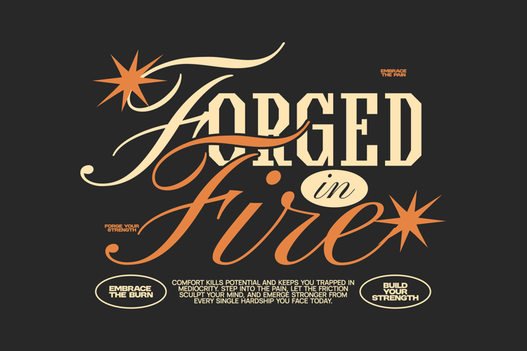Forged in Fire Aesthetic Typography Quote T shirt Design