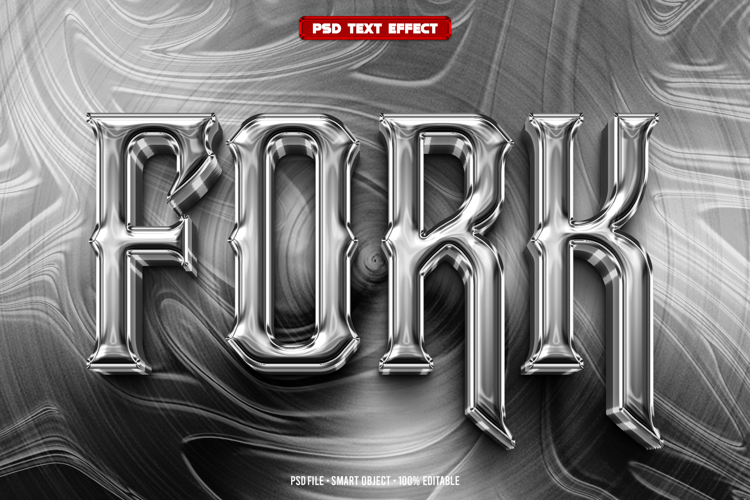 Fork 3D editable text effect