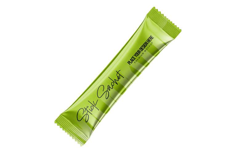 Silver Stick Sachet Packaging PSD Mockup