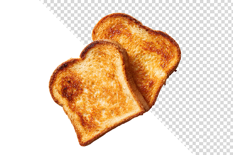 Top View of Two Golden Brown Toast Slices