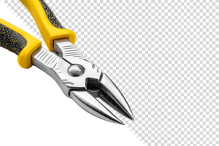 Macro Close-Up of Metal Pliers Jaws and Pivot Point