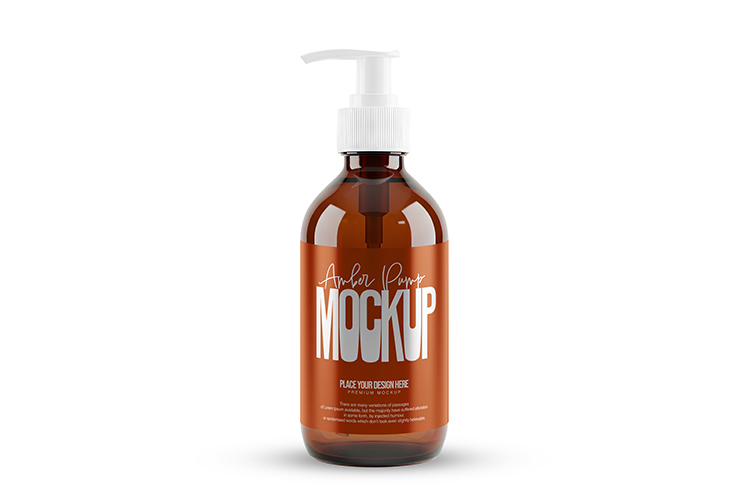 Amber Pump Bottle Mockup