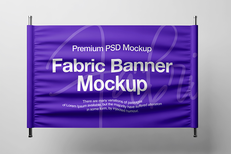 Textile Fabric Banner Mockup