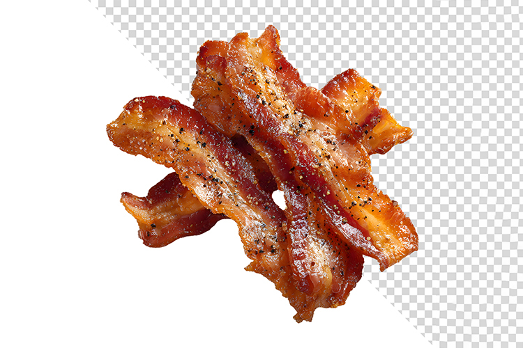 Crispy Fried Bacon Strips with Black Pepper Seasoning