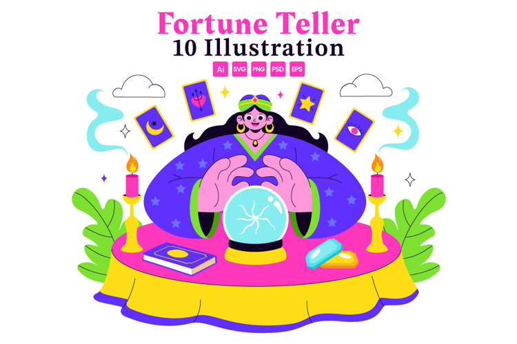 10 Fortune Teller Tarot Illustration