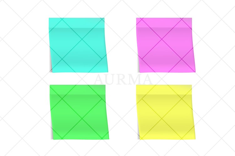 Realistic stickers on top white background