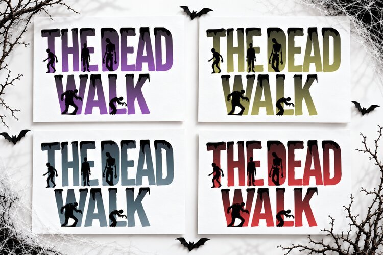 The Dead Walk- Zombie Halloween Color Font example image 1
