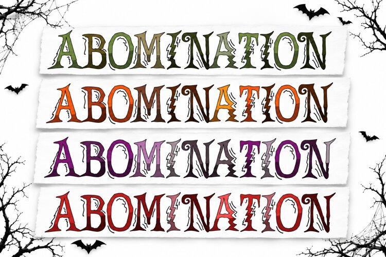 Abomination - Scary Halloween Color Font example image 1