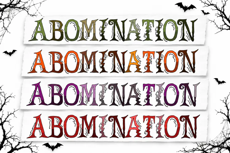 Abomination - Scary Halloween Color Font