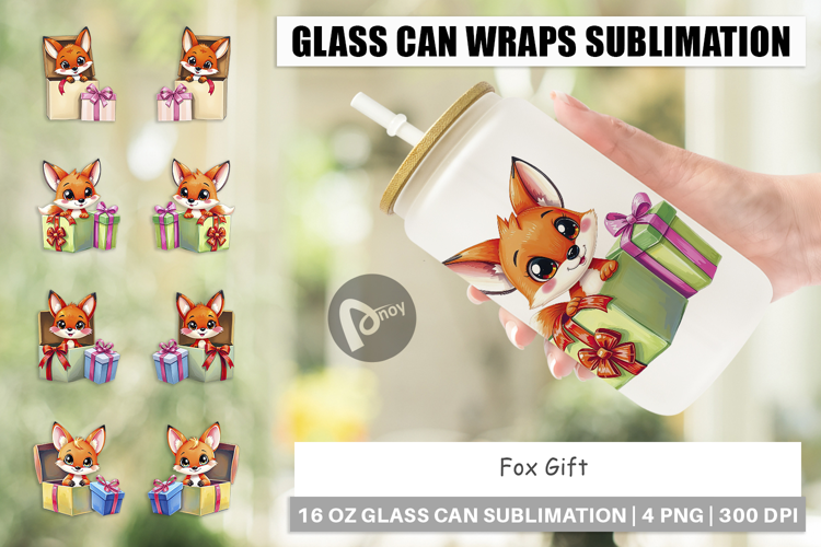 Glass Can Fox Gift