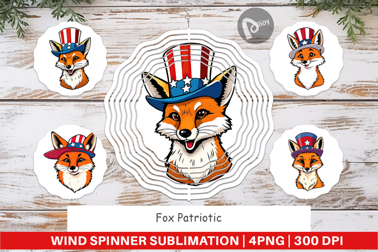 Wind Spinner Fox Patriotic