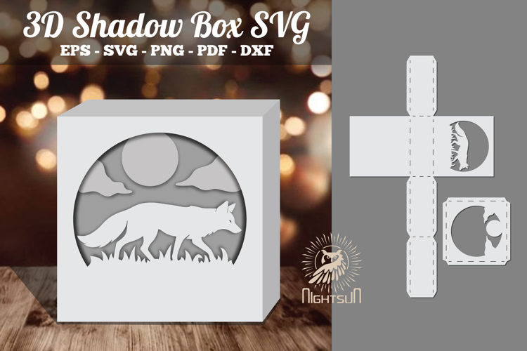 Fox 3D Papercut Shadow Box SVG