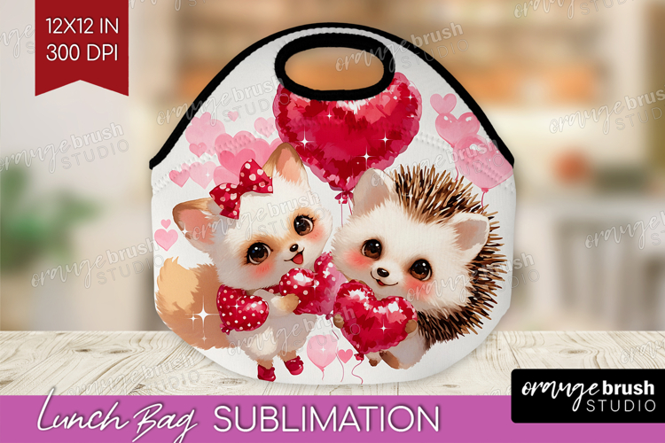 Fox and Hedgehog Valentine Lunch Bag Cute Valentines Day Bug