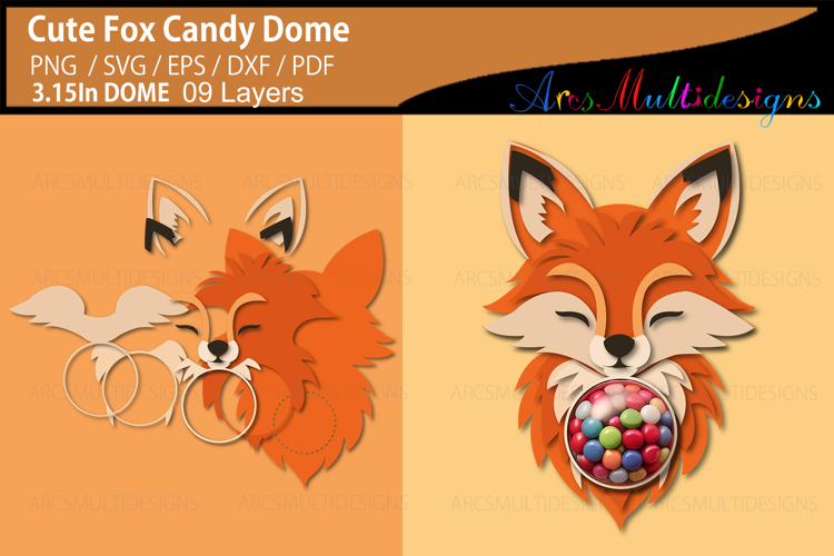 Cute Fox Candy Dome template