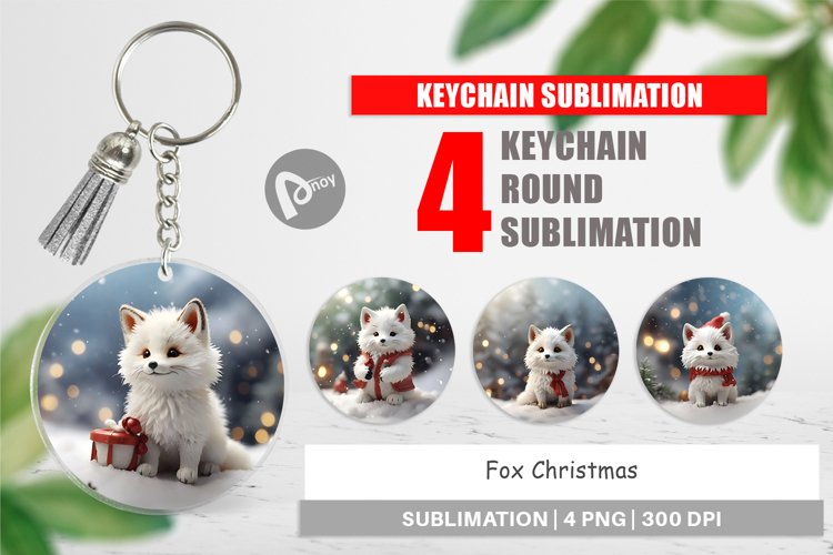 Keychain Fox Christmas