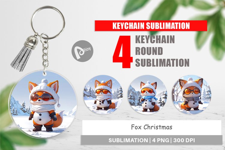 Keychain Fox Christmas