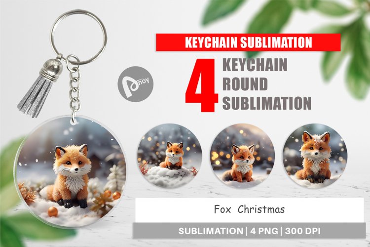 Keychain Fox Christmas