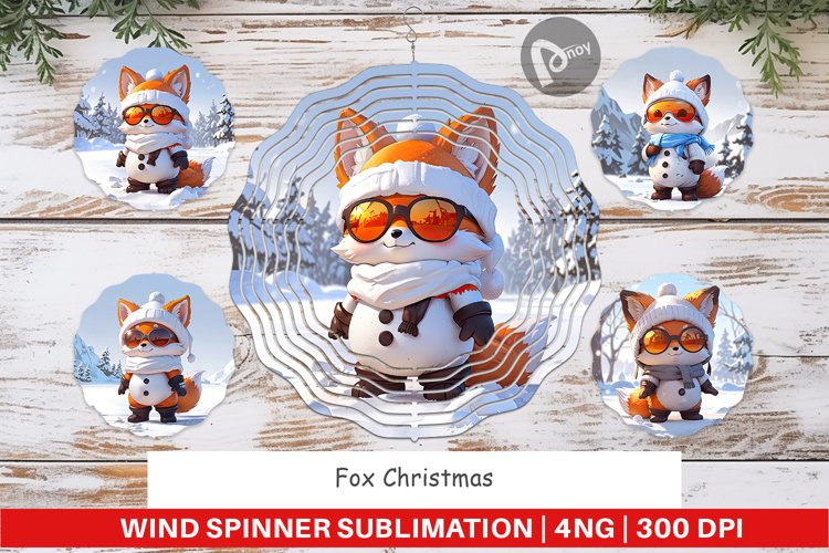 Wind Spinner Fox Christmas
