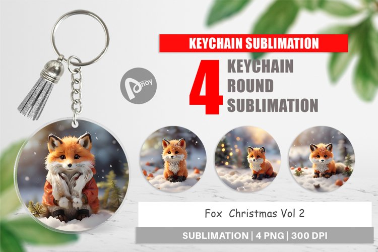 Keychain Fox Christmas